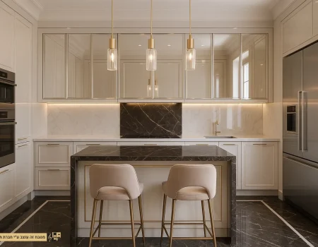 מטבח יוקרתי קטן בשילוב מראות